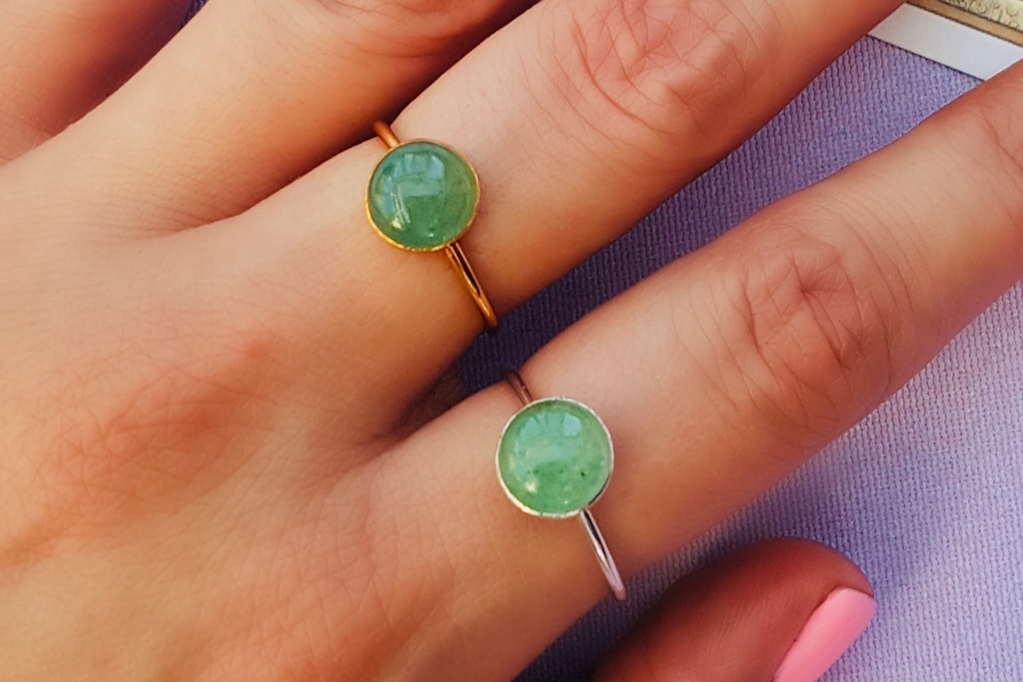 ARIES Aventurine Ring in Sterling Silver