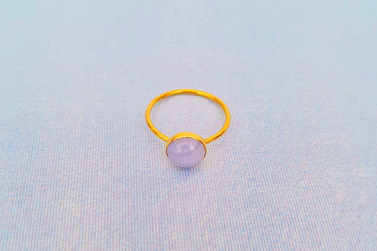 PISCES Blue Lace Agate Ring in 22ct Gold Vermeil