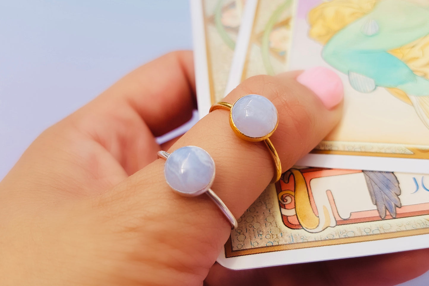 PISCES Blue Lace Agate Ring in Sterling Silver