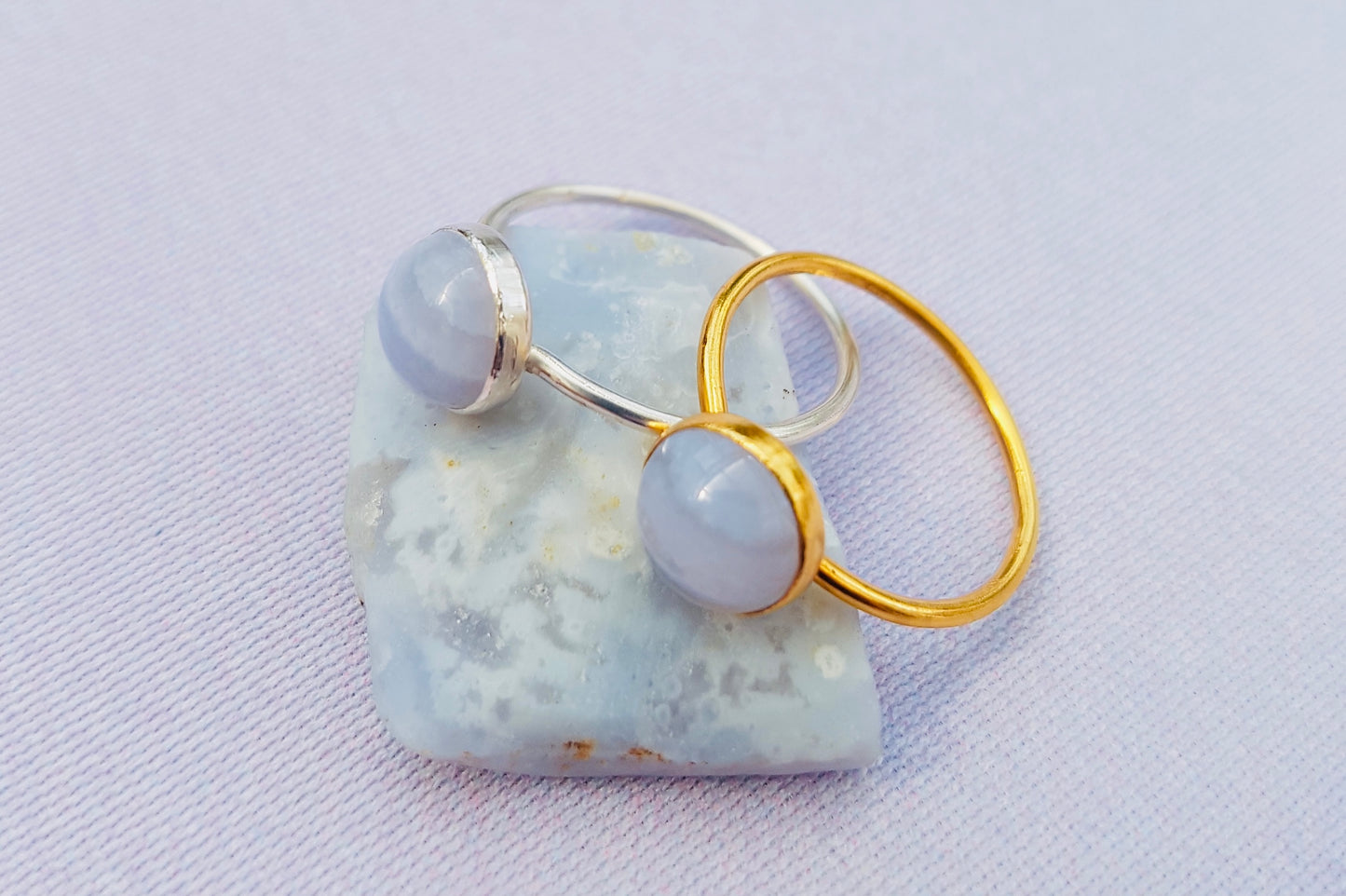 PISCES Blue Lace Agate Ring in Sterling Silver