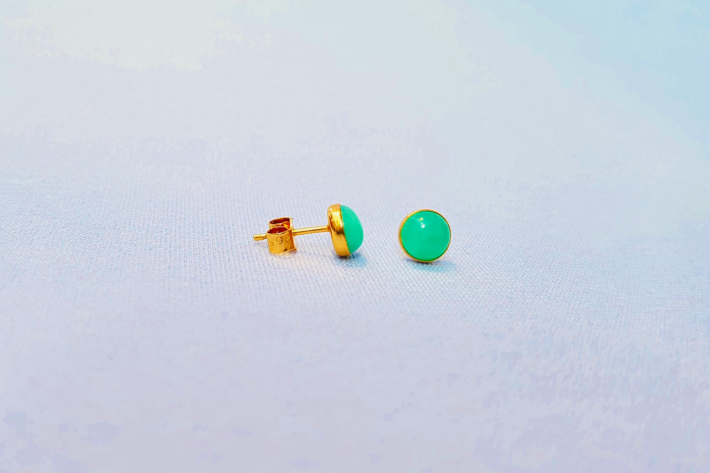 LIBRA Chrysoprase Earrings in 22ct Gold Vermeil