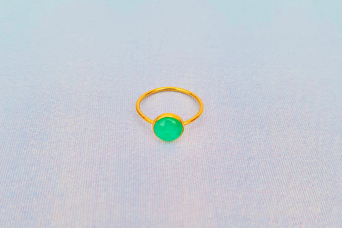 LIBRA Chrysoprase Ring in 22ct Gold Vermeil