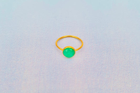 LIBRA Chrysoprase Ring in 22ct Gold Vermeil