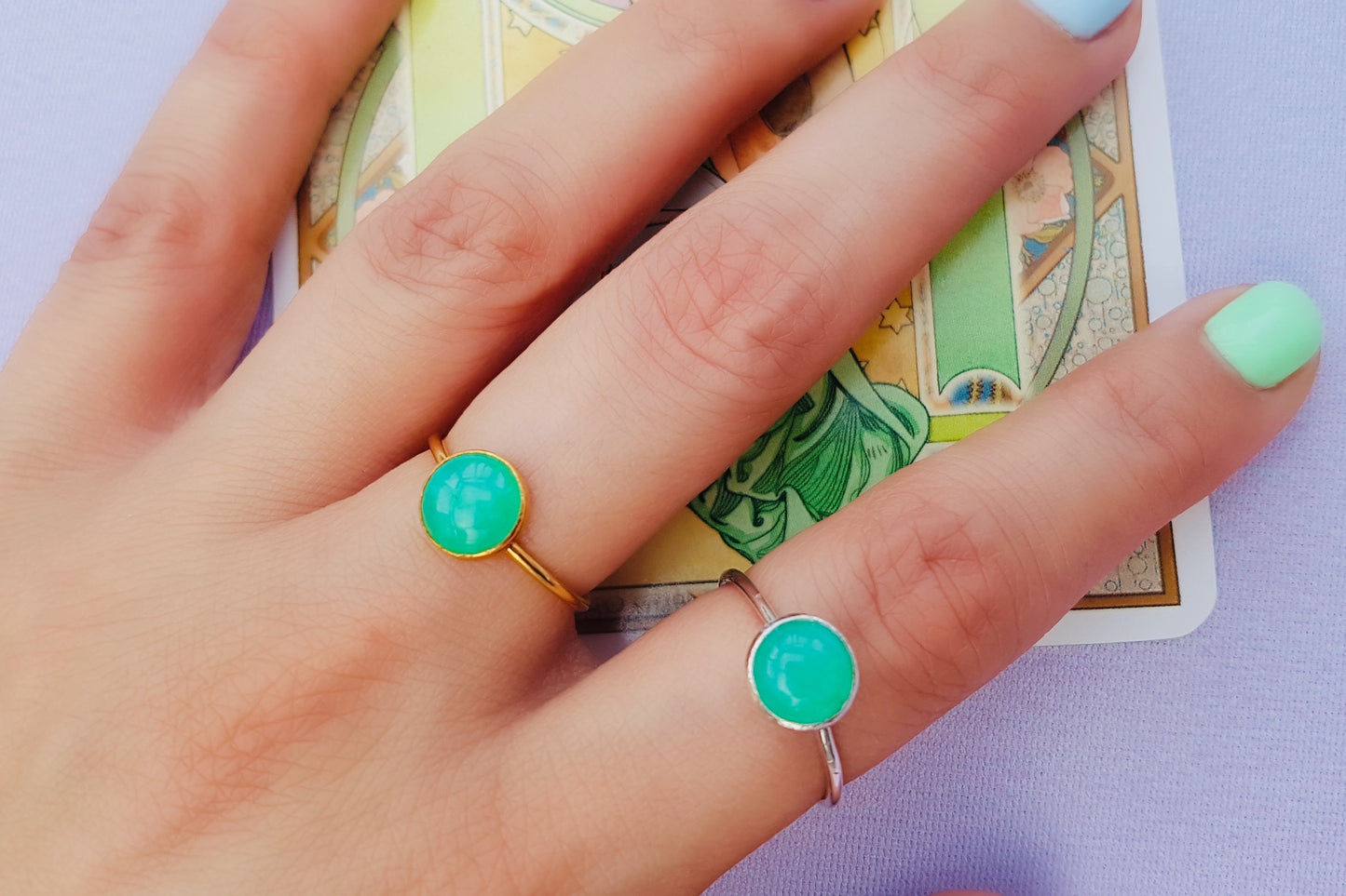 LIBRA Chrysoprase Ring in Sterling Silver