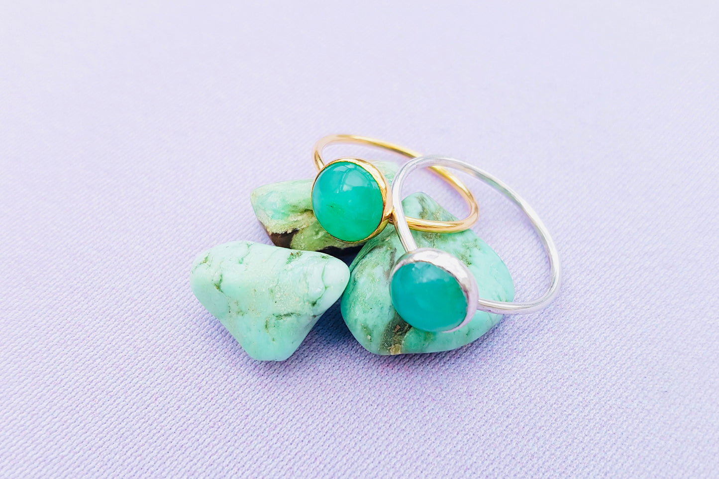 LIBRA Chrysoprase Ring in Sterling Silver