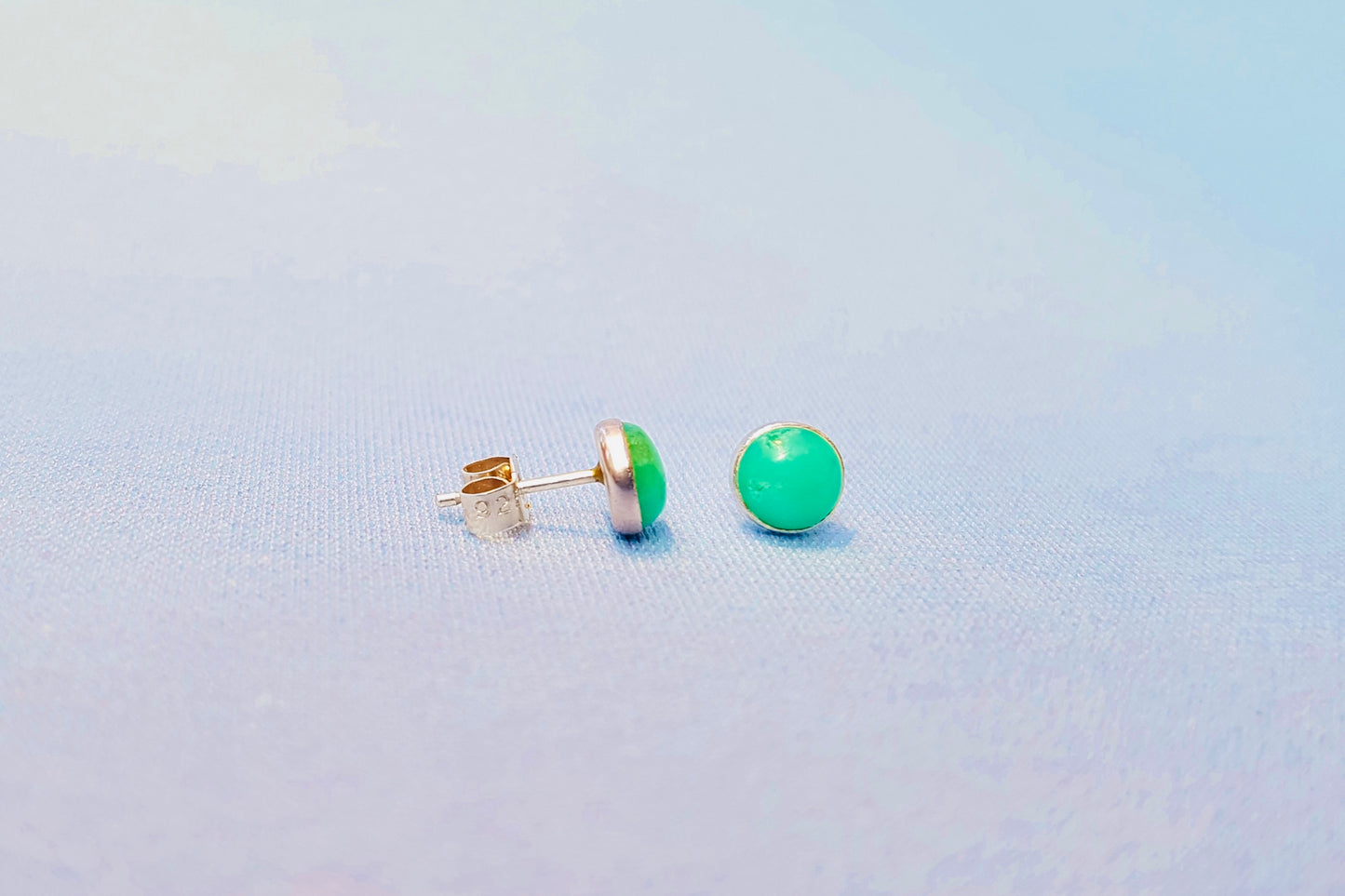 LIBRA Chrysoprase Earrings in Sterling Silver