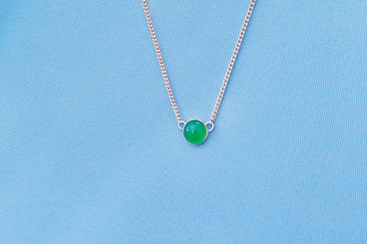 LIBRA Chrysoprase Necklace in Sterling Silver