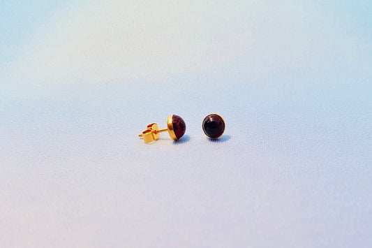 CAPRICORN Garnet Earrings in 22ct Gold Vermeil