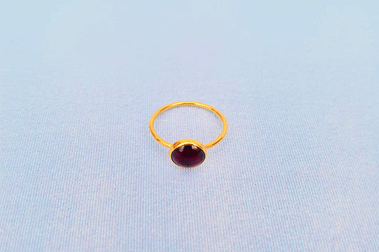 CAPRICORN Garnet Ring in 22ct Gold Vermeil