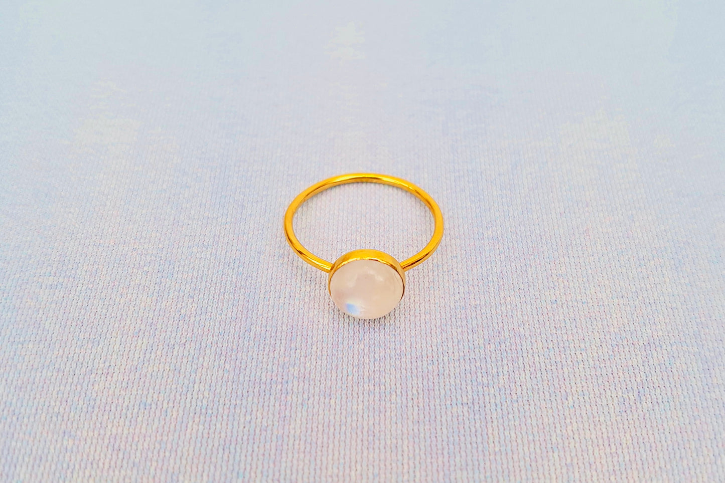 CANCER Rainbow Moonstone Ring in 22ct Gold Vermeil