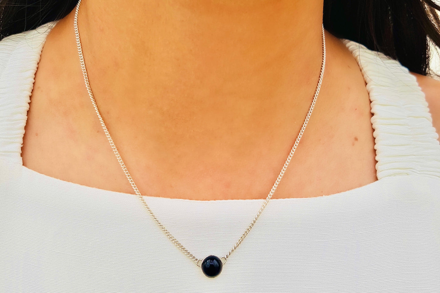 LEO Onyx Necklace in Sterling Silver