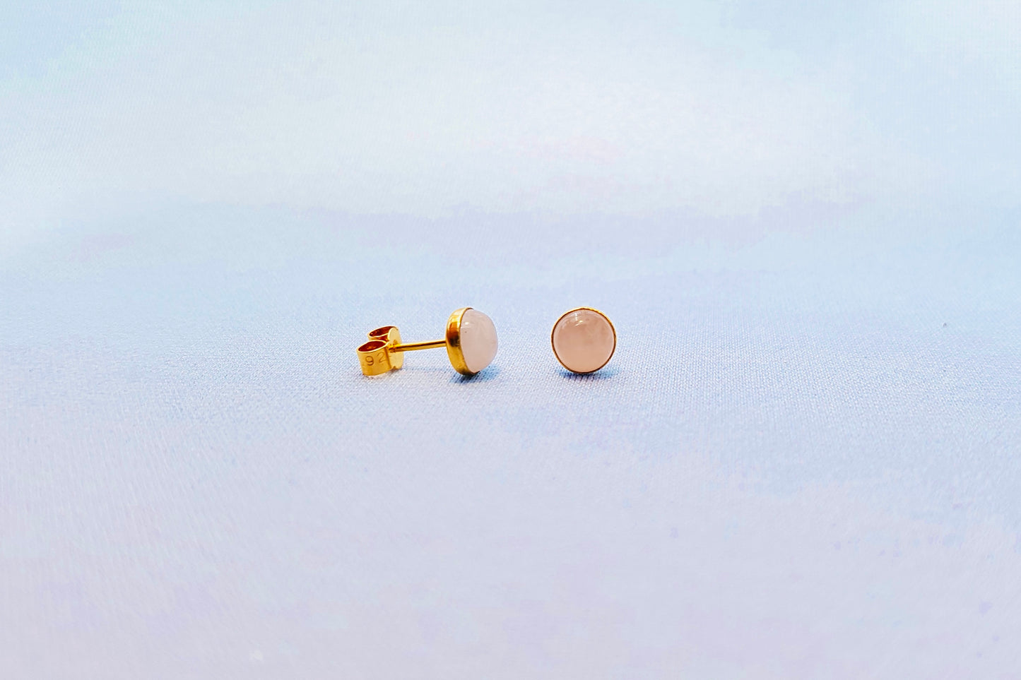 TAURUS Rose Quartz Earrings in 22ct Gold Vermeil