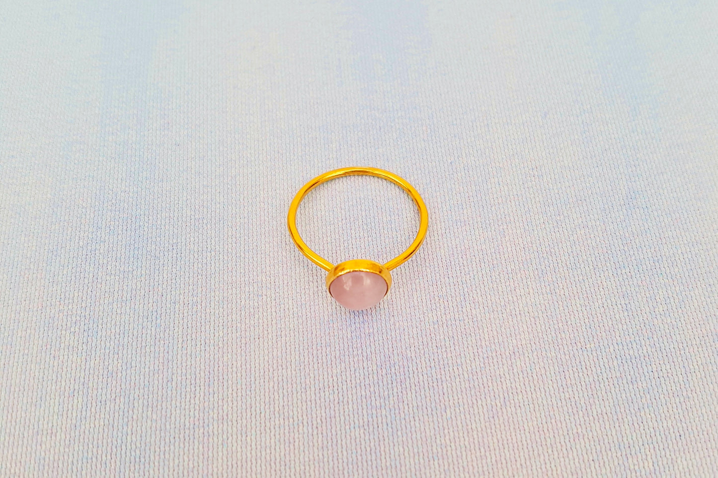 TAURUS Rose Quartz Ring in 22ct Gold Vermeil