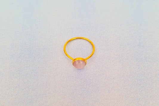 TAURUS Rose Quartz Ring in 22ct Gold Vermeil