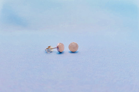 TAURUS Rose Quartz Earrings in Sterling Silver