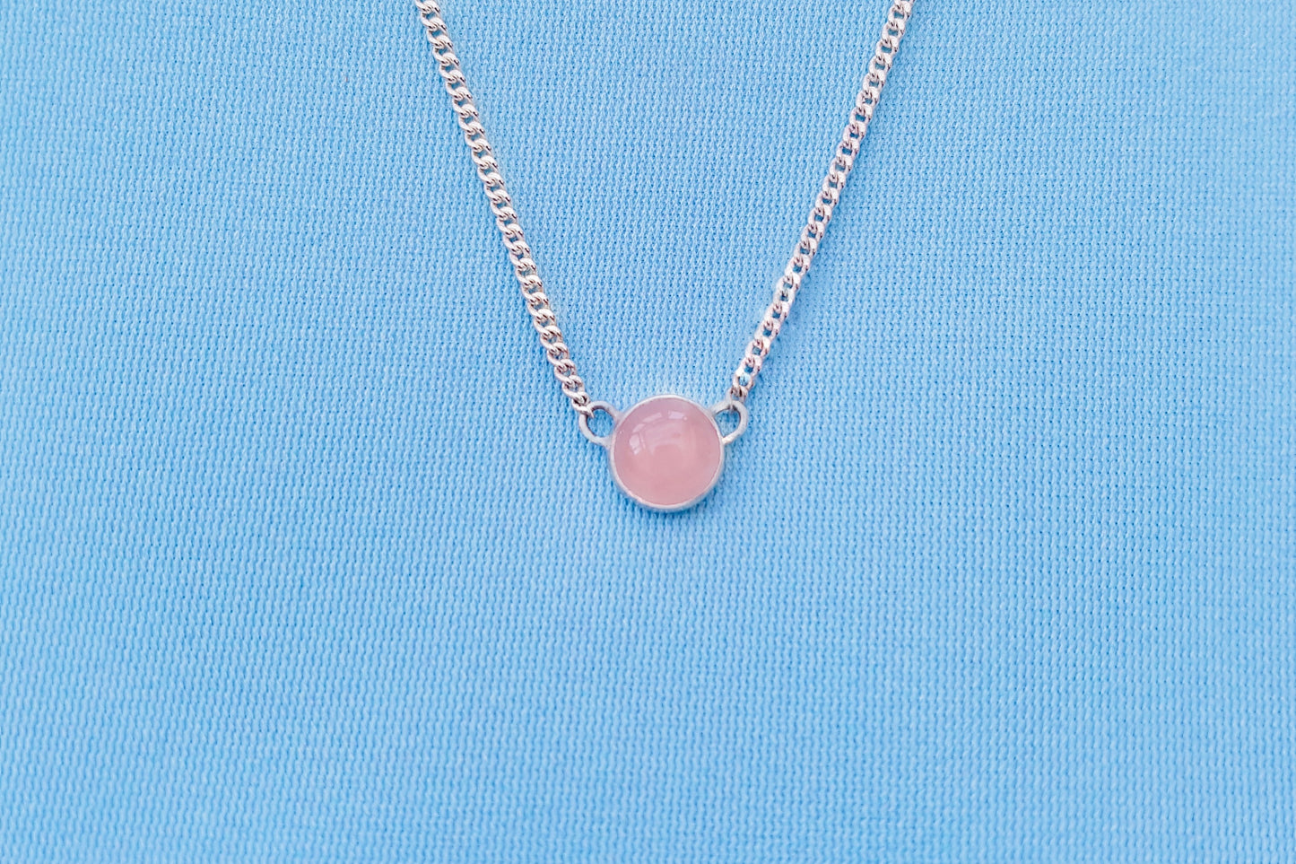 TAURUS Rose Quartz Necklace in Sterling Silver